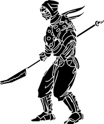 ninja fighter - vinyl-ready Vector Image
