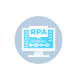 Rpa icon robotic process automation vector