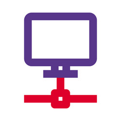 server computer connected to an internet network vector image