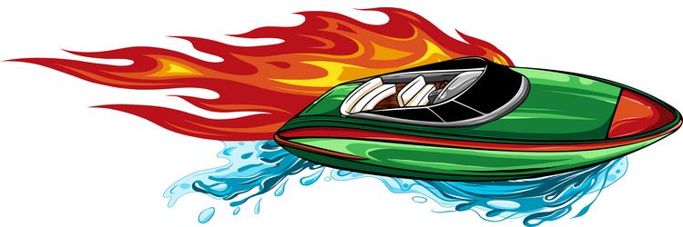 Speedboat flat isolated Royalty Free Vector Image