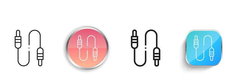 cable icon thin linear regular and button style vector image