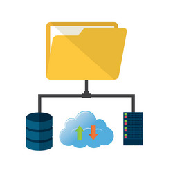 Cloud computing file web hosting design vector