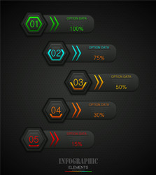 Infographics business template concept with 5 opti vector