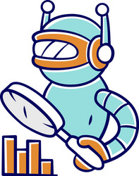monitoring bot color icon monitor websites uptime vector image