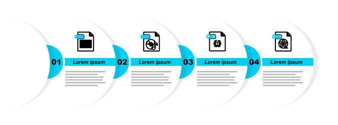set line avi file document js mp3 and xls icon vector image