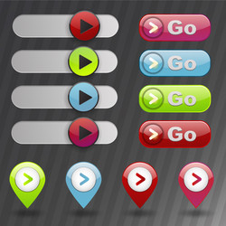 Ui interface button play media internet website vector