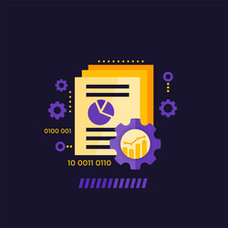 data processing and analytics vector image