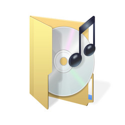 File computer folder with compact disk and music vector