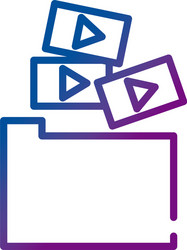 folder with play buttons video content gradient vector image