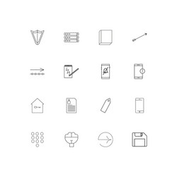 Internet technologies linear thin icons set vector