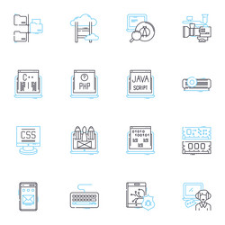 natural language linear icons set syntax vector image