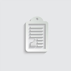 Paper document icon with chart or graph vector