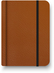 realistic brown notebook with black elastic band vector