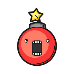 red bomb icon on white background vector