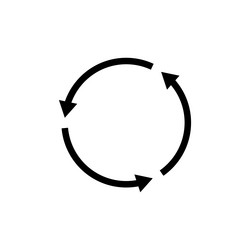 Rotating arrows or interlocking synchronization vector