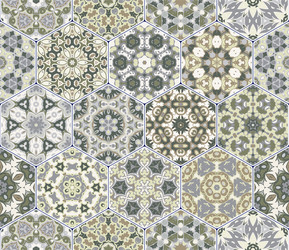set of hexagonal patterns vector image