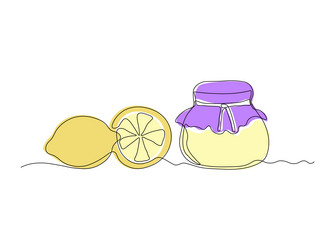 abstract jar of citrus lemon jam continuous vector image