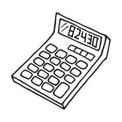 Calculator icon outlined vector