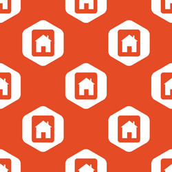 Orange hexagon house tablet pattern vector