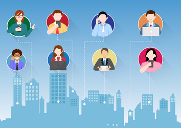 A group of businessmen and business women vector