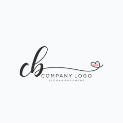cb initial handwriting logo design Vector Image