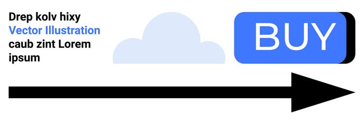 clickable buy button with cloud icon and arrow vector image