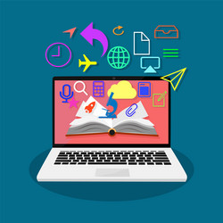 concept e-learning notebook computers vector