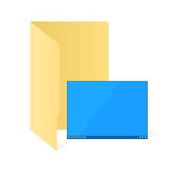 File computer folder with desktop icon isolated vector