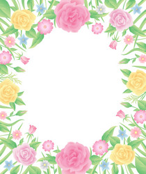 floral frame template decoration Vector Image