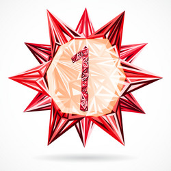label number one from triangles vector image