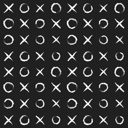 tic tac toe xo game seamless pattern black board vector