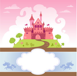 Cartoon Castle Card Vector Image