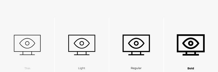 computer icon thin light regular and bold style vector image
