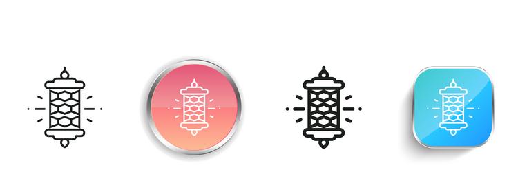 lamp icon thin linear regular and button style vector image