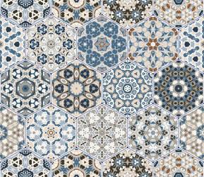 set of hexagonal patterns vector image