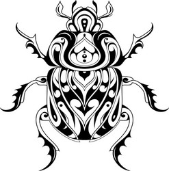 Tribal Scarab Beetle Tattoo Vector Image