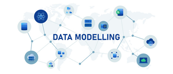 data modelling database model concept banner vector image