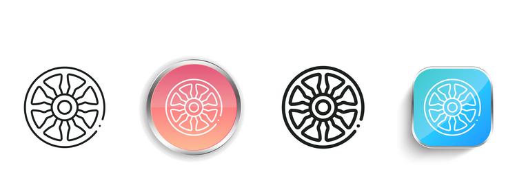 dharma icon thin linear regular and button style vector image