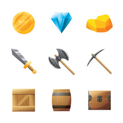 game ui assets set gaming user interface icons vector image