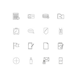 Internet technologies linear thin icons set vector