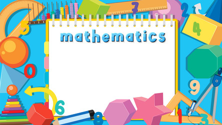 mathematics notebook with math tools background vector image