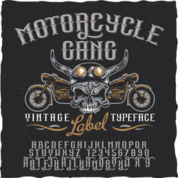 Motorcycle Label & Typeface Vector Image