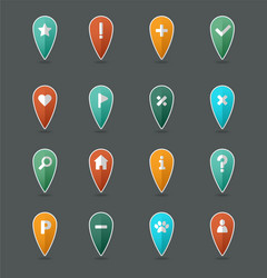 pin map icon set pointer markers vector image