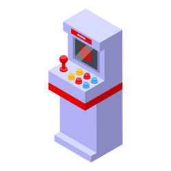 retro arcade game machine displaying colorful vector image