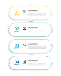 4 data infographics thin line index template vector image