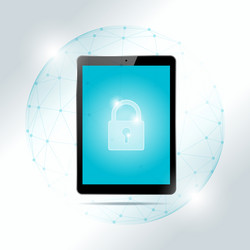 cyber security concept with tablet vector