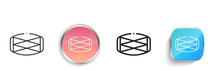 dholak icon thin linear regular and button style vector image