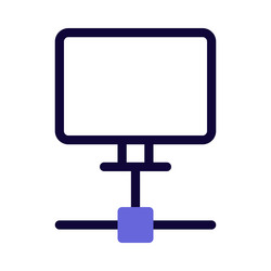 Server computer connected to an internet network vector