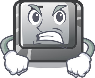 angry button f installed on cartoon computer vector image