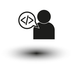 code talk icon developer speech bubble person vector image